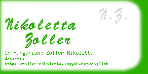 nikoletta zoller business card